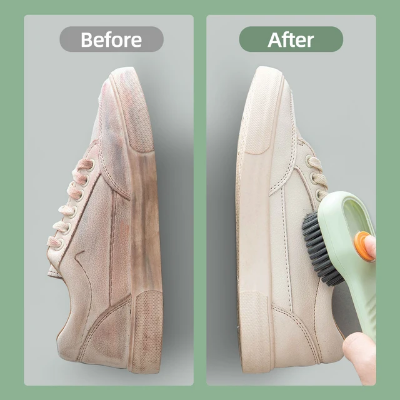 Picture of Shoes Clothes Brush with Soap Dispenser Automatic Liquid Discharge Bathroom Laundry Scrub Soft Cleaning Brushes Household Tools 