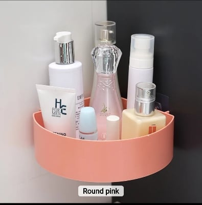 Picture of 1 pcs - bathroom corner shelf (Round pink)