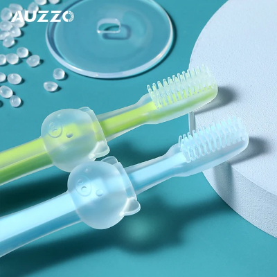 Picture of Full Silicone Baby Hand brush Children's silica gel three dimensional body milk for training, toothbrush, safe silicone brush soft-bristled / Teether CN-1pcs 