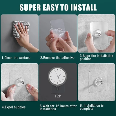 Picture of Hook Non-Marking Screw 10Pcs Punch-Free Wall Stickers Home Seamless Nail With Nut And Nut Cap (10 pcs)