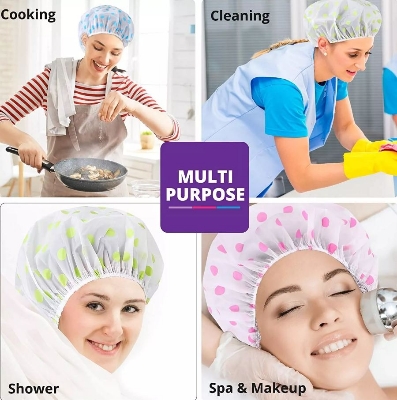 Picture of Waterproof Female Shower Cap/Women Shower Cap For Bath-1pcs (Multicolor)