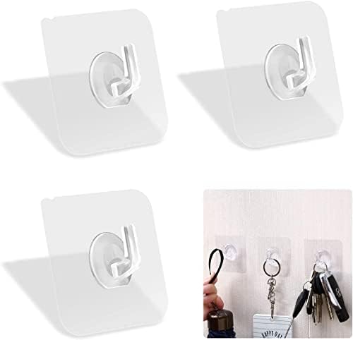 Picture of 10 pcs Adhesive Hooks Heavy Duty Wall Hooks 12 kg (Max) Self Adhesive Hook 