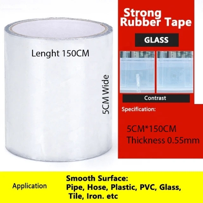 Picture of 150*5cm Instantly Super Strong Fiber Waterproof Tape Stop Leaks Seal Repair Tape (Transparent)