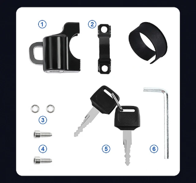 Picture of Multifunctional Motorcycle Helmet Security Lock - Keep Your Helmet Safe On Bicycle, Electric Scooter, Or Motorcycle (Black)