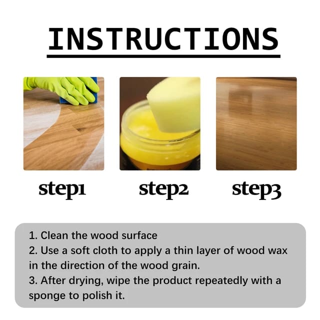 Picture of Beewax Wood Polish Polisher Polishing Compound Wax Floor Seasoning Furniture Polish-2pcs 