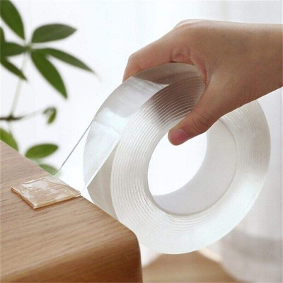 Picture of 3M/5M Nano Adhesive Tape, GXR Multipurpose Double Sided Transparent No-Trace Removable Glue Tape, 3M/5M Washable Strong Gel Tape Anti-Slip Sticky Tape for Wall, Kitchen, Carpet, Photos Fixed (5 Meter 2CM)