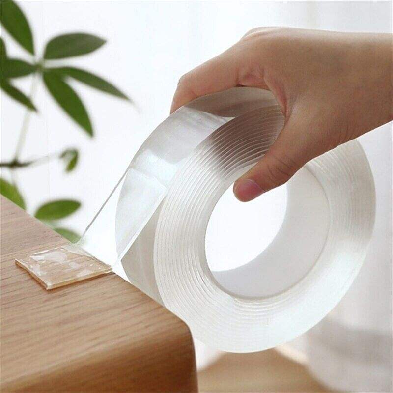 Picture of 3M/5M Nano Adhesive Tape, GXR Multipurpose Double Sided Transparent No-Trace Removable Glue Tape, 3M/5M Washable Strong Gel Tape Anti-Slip Sticky Tape for Wall, Kitchen, Carpet, Photos Fixed (3 Meter 3CM)