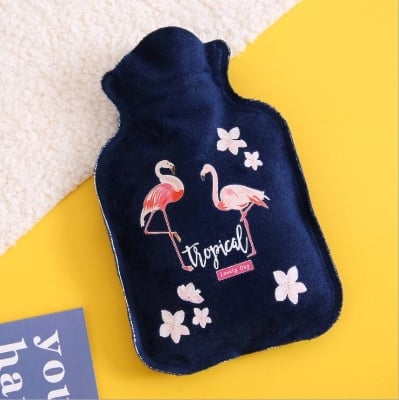 Picture of Baby Mini Hot Water Bag- Velvet Metarial-1 Piece (Blue Flamingo)