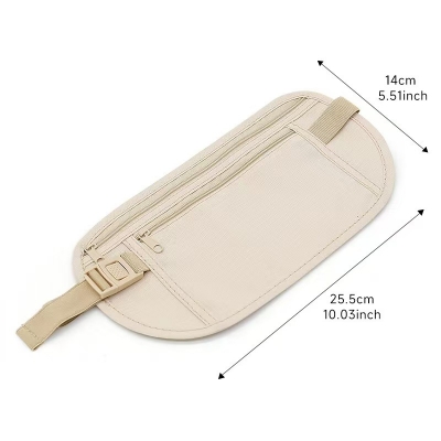 Picture of 1 Pcs Outdoor sports Fanny pack Anti-theft invisible running Fanny pack multi-functional ultra-thin travel mobile phone bag (Off White)