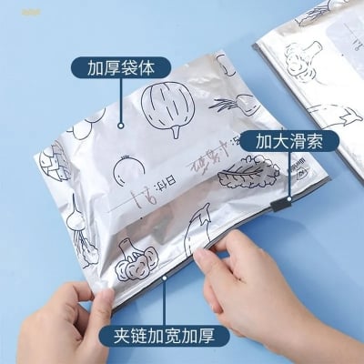 Picture of 10 Aluminum Foil Storage Bags Freezer Sealed Organizers Food Packaging Reusable Pantry Odor-Proof Bag Kitchen Essential (Small 10 pcs)