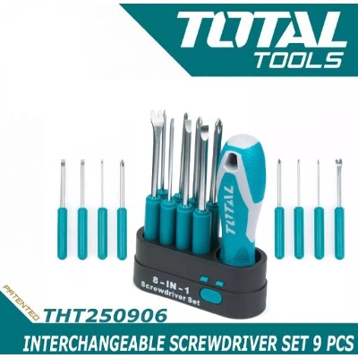 Picture of Total Interchangeable Screwdriver Set 9 Pcs (Tht250906) -Blue