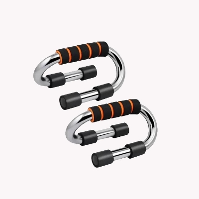 Picture of S Shape Fitness Push Up Bar Aluminium Alloy Push-Ups Stands Bars Tool For Fitness Chest Training Equipment Exercise Training -Silver