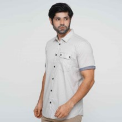 Picture of WHITE HALF-SLEEVE SHIRTS FOR MEN 8SE0121