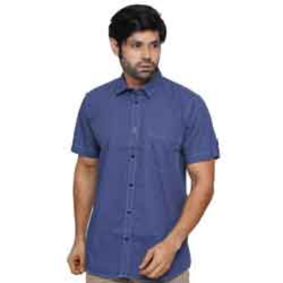 Picture of BLUE HALF-SLEEVE SHIRTS FOR MEN 8SE0920
