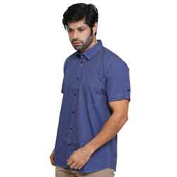 Picture of BLUE HALF-SLEEVE SHIRTS FOR MEN 8SE0920