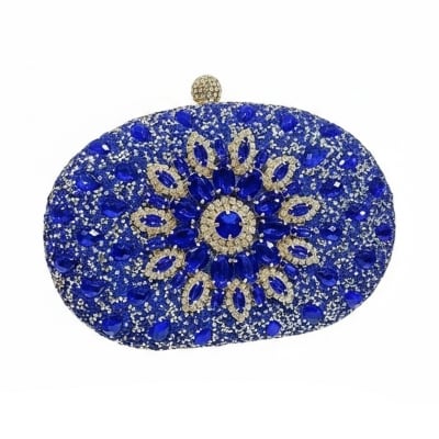 Picture of Luxury Crystal Clutch-Blue