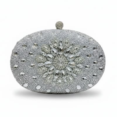 Picture of Luxury Crystal Clutch-Silver
