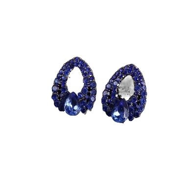 Picture of Blue Zircon Stud Dangle Earrings For Women Blue 