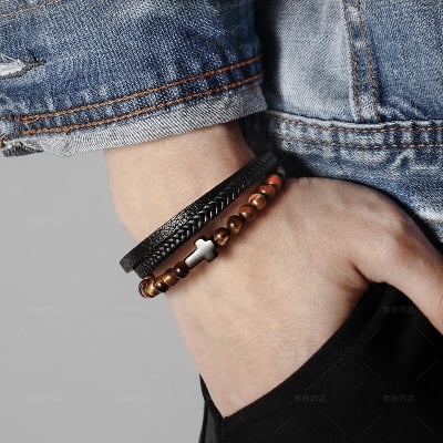 Picture of 2023 New Fashion bracelet For Men Brown Adjustable