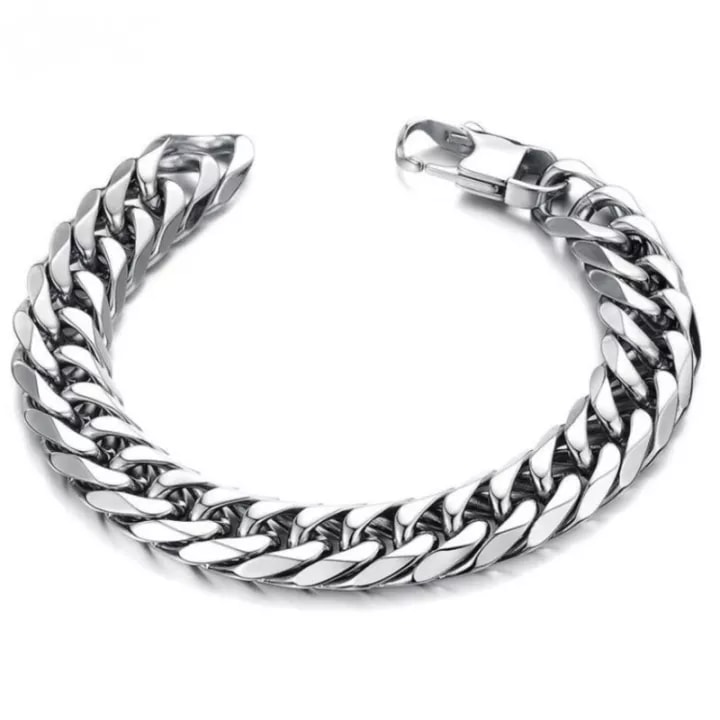 Picture of Stainless Steel Bracelet for Men Silver Adjustable