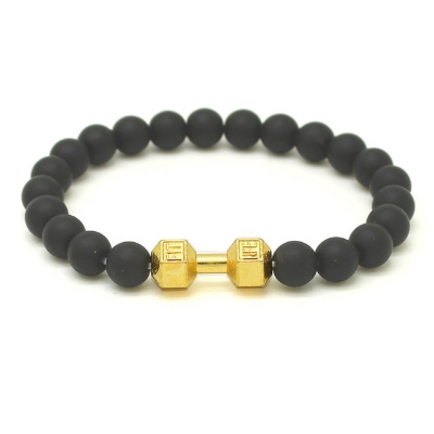 Picture of Indispensable -Quality And Durablity -Stainless Steel Fashion Dumbbell mens bracelets for men- Innovative Qualityful - Easy To care and Longive  