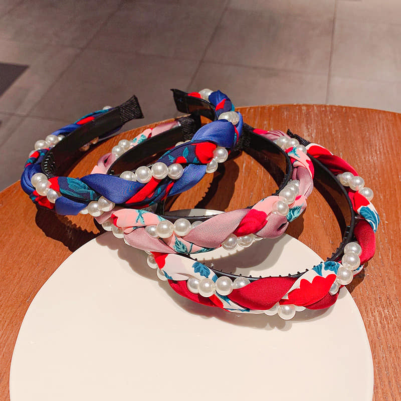 Picture of Cute Blue Pearl Headband Hair Bands For Women Blue Int: One size
