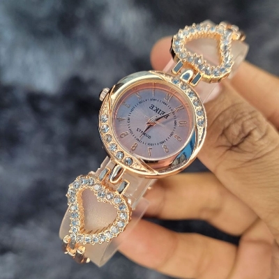 Picture of Stainless Steel  Rose Gold Simple & Elegant Design Rose Gold Analog Watch For Girls Gold 