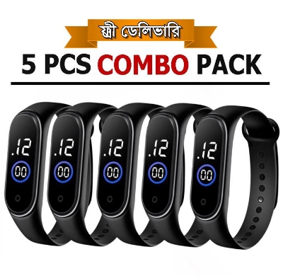 Picture of Men's LED Digital Watches Silicone Sport Electronic Wrist Watch Waterproof Watches Black 