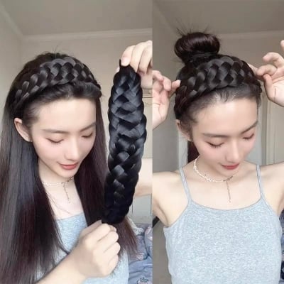 Picture of Large Braid Headband Non-Slip Hair Hoop Headdress Fashion Female Hairstyle Hairband For Girls Hair Accessories Headwear-মেয়েদের বিনুনি হেয়ারব্যান্ড  Int: One size