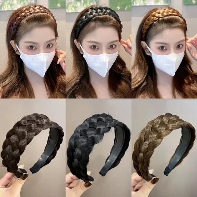 Picture of Large Long Natural Black Brown Braid Hair bands Headbands Hair For Women -মেয়েদের জন্য বিনুনি হেডব্যান্ড হেয়ারব্যান্ড  Int: One size