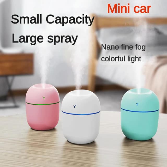 Picture of Swap International Mini Air Humidifier USB Charging Mist Spray Moisturizing Diffuser White Pink Blue  