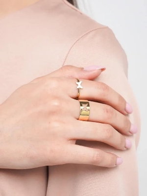 Picture of 2 Pcs Butterfly Rings For Women Men Lover Couple Ring Set  One Size