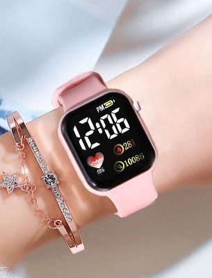 Picture of Squares Colourful Belt Watch  for Women without breslet  