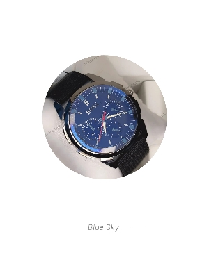 Picture of Fashionable Nylon Denim Belt and Stylish Watch for Men  
