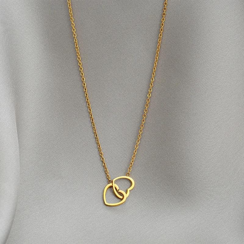 Picture of Two Heart Shaped Necklaces Chain For Women  