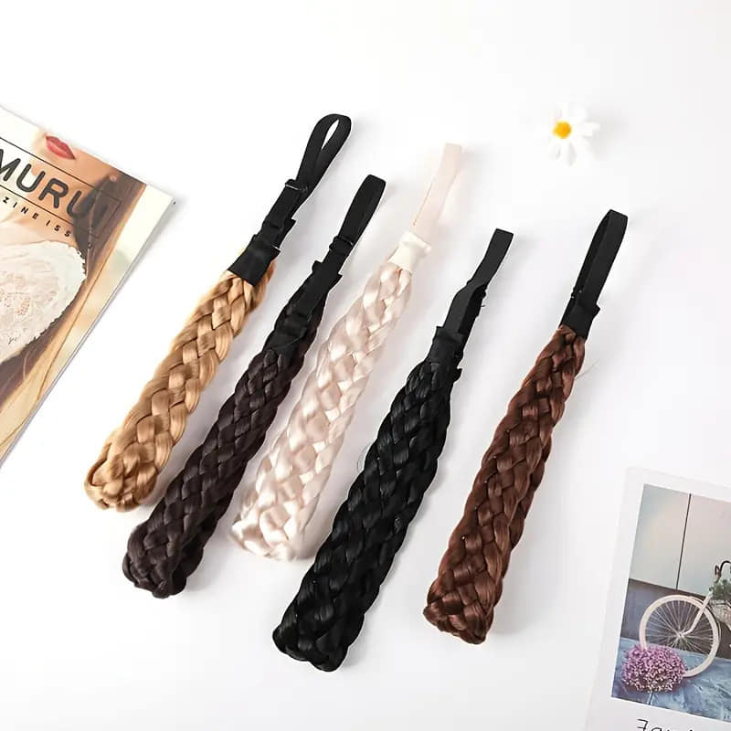 Picture of Synthetic Braided Headbands Hair Band Braiding Hair Accessories Hair Extension Hairpiece for Women Girls  Int: One size