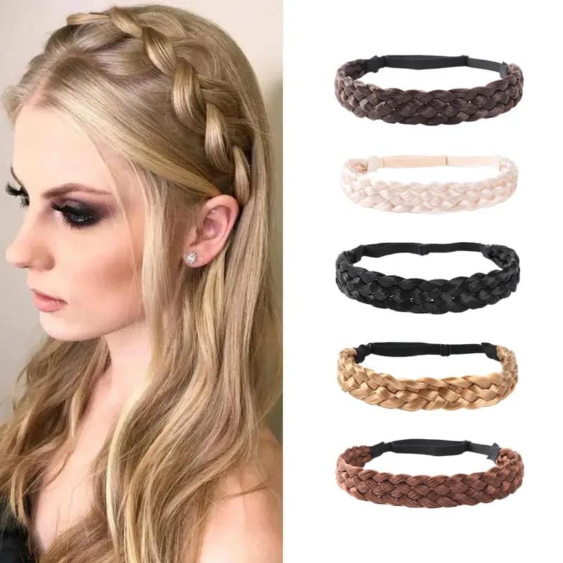 Picture of Synthetic Braided Headbands Hair Band Braiding Hair Accessories Hair Extension Hairpiece for Women Girls  Int: One size