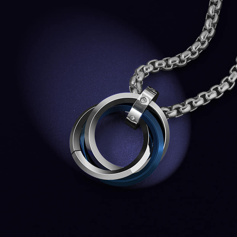 Picture of Pendant Necklace For Men Women Stainless Steel Chain Necklace Silver 