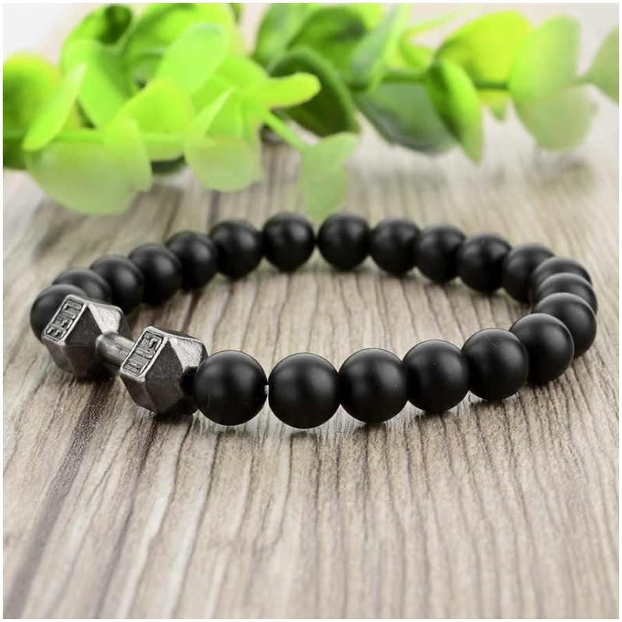 Picture of High Quality Men Beaded Bracelet Natural Black Bracelet for Men Silver 