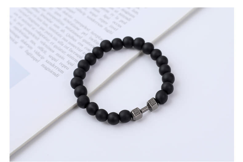 Picture of High Quality Men Beaded Bracelet Natural Black Bracelet for Men Silver 