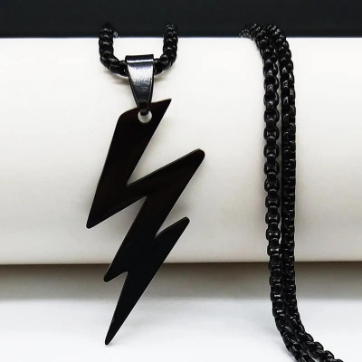 Picture of Black  Color Stainless Steel Link Chain Fashion Jewelry Chain For Men/ Gift for Men/Boys  