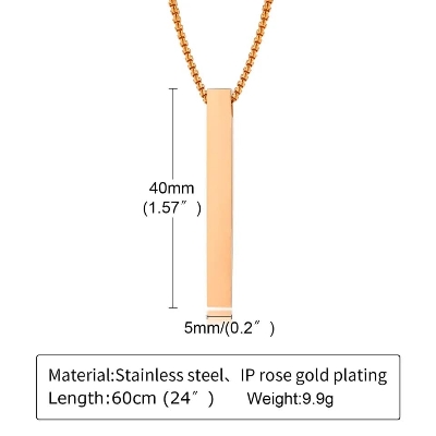Picture of Geometry Stainless Steel Golden Fashion Necklace For Men Gold 