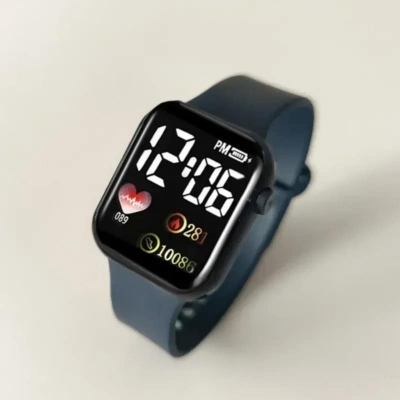 Picture of New Digital Watch Waterproof 30M Fashion Women's Watch for Men's Sports Waterproof Simple Silicone Electronic Watch for men Black 