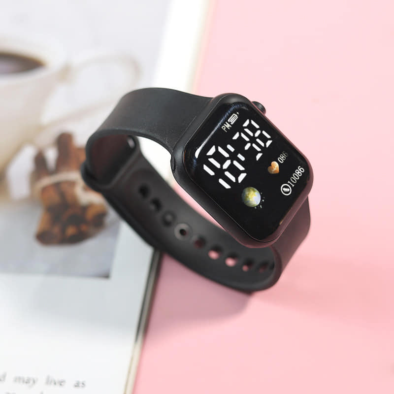 Picture of New Digital Watch Waterproof 30M Fashion Women's Watch for Men's Sports Waterproof Simple Silicone Electronic Watch for men Black 