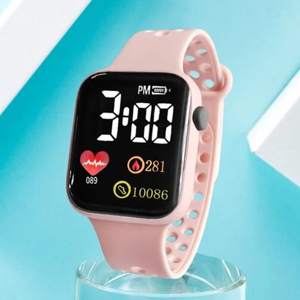 Picture of New Anti-Air LED Digital Sports Watch For Women Pink 