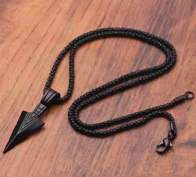 Picture of Arrow Rocking Pendant for Men and Boys Silver Plated Alloy Chain  