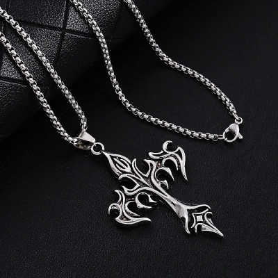 Picture of Anchor Chain Pendants Necklace rendy Simple Stainless Steel Chain Jewellery Gift - Modern - Choice Expression Silver 