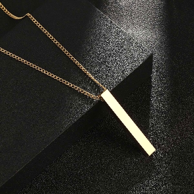 Picture of New Men's Arrow  Golden Pendant Necklace Stainless Steel Male Punk Retro Jewelry  Chain For Men  