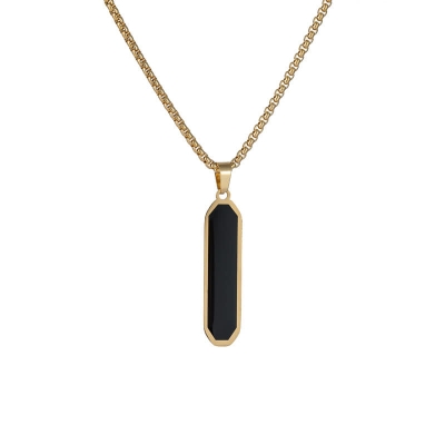 Picture of Bar Pendant Necklace For Men Stainless Steel Box Chain Pendant Men’s Necklace Jewelry  