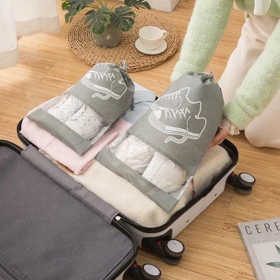 Picture of New Waterproof Shoe Storage Bags with Drawstring - Transparent Travel Shoe Organizing Pouches  
